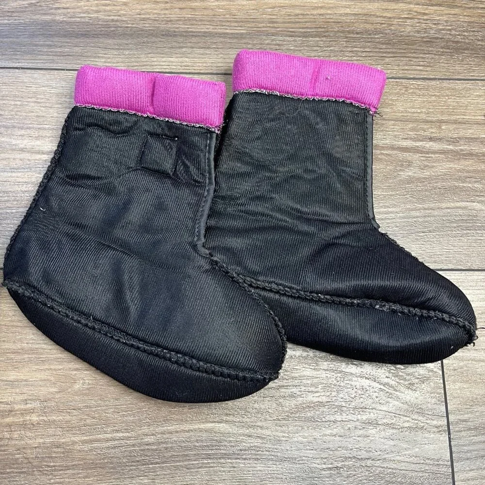 Totes Jean Snow Boots Girls‎ Size 3 Slip On Bungee Closure Suede Leather FAIR